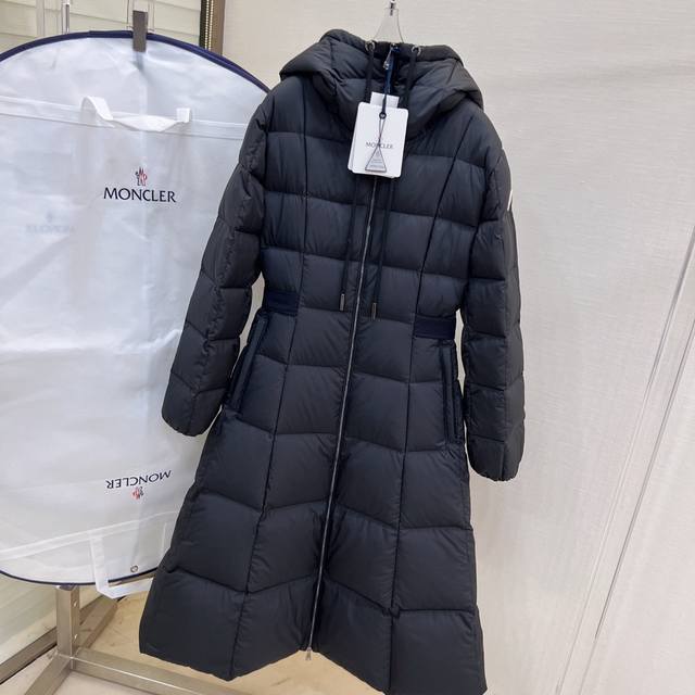 Moncler 蒙口 23秋冬新品 加长款过膝连帽加厚 宽松收腰修身a字版 90国标白鹅绒羽绒外套 To 黑色 To 0 1 2 3