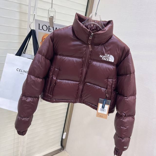 Thenorthface 北面超短款1996 女款亮面肯豆700 羽绒服外套 To 全黑 全白 黑白 咖色 全红 卡其 蓝色 黑绿 To Xs S M L