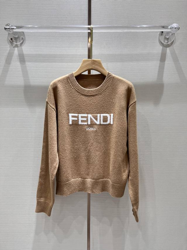 强烈推荐 Fend 2023新款拼色针织毛衣 立体提花图案呼应美学设计复古时髦范 1个色 S- M- L码