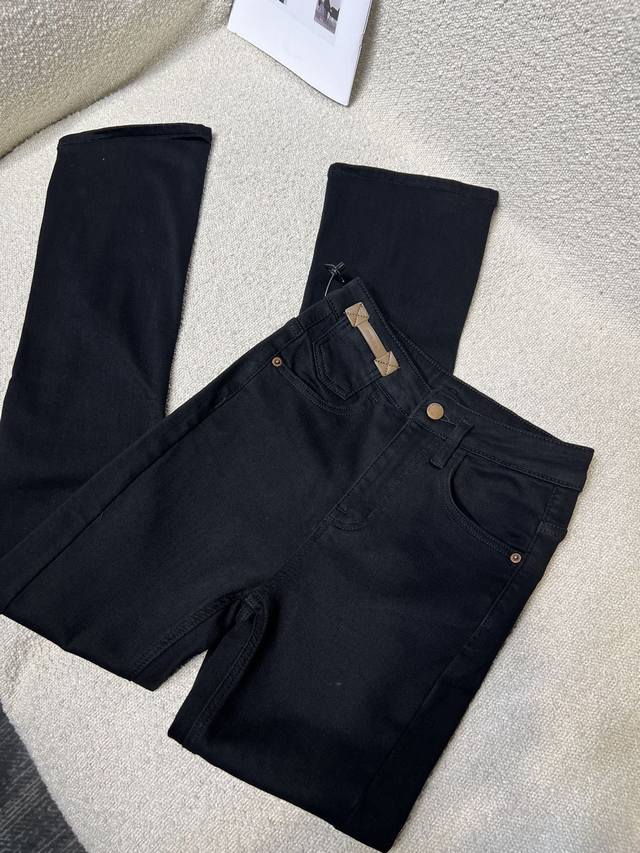 冬季新款 植绒黑色开衩筷子裤#3321# 尺码smlxl