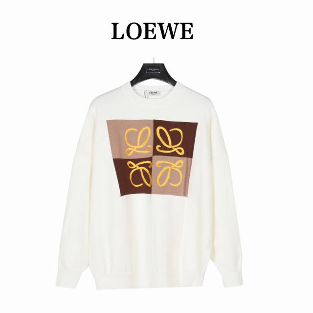 Loewe 罗意威 23Fw 刺绣logo圆领毛衣 Ddd 毛料选用经多重洗水严格检验的抗起球莫代尔绒 进口全自动14针密织编织 三重高温定型 双面螺纹缝盘领口