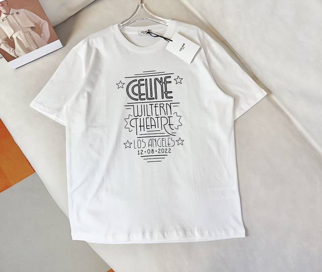 Celi*E 新款印花字母logo T-Shirt 定制纯棉面料 质感好 柔软舒适 采用印花工艺设计 精致大气 外穿内搭超赞 女生必备减龄款 最高品质 欢迎对比