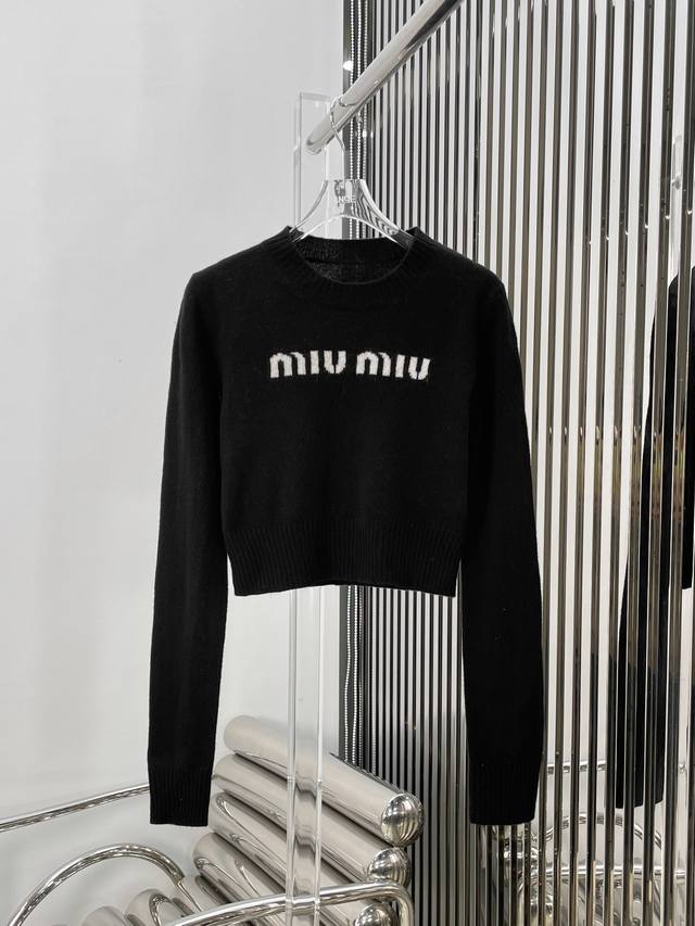 新款 最新 Miu 23New Logo针织衫 颜色 灰色 黑色 尺码:Sml