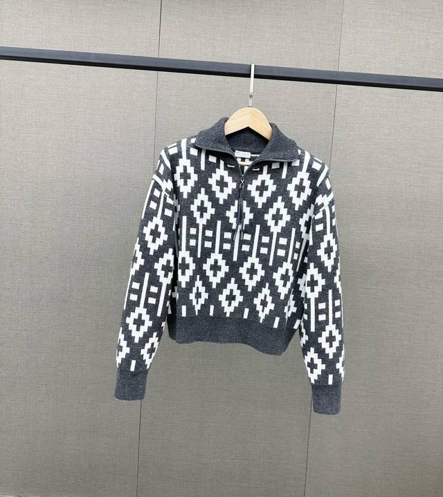 [Bc秋冬胶囊系列]Brunello Cucinelli 女士羊毛bc山羊绒针织衫 从北欧针织图案中汲取的灵感 成就出这款初剪羊绒和桑蚕丝混纺针织衫的冬日魅力
