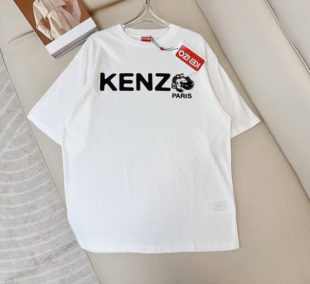 Ken*O新款龙年植绒徽标logot -Shirt 定制纯棉面料 质感好 棉柔舒适 亲肤透气 采用龙年徽标logo点缀 活力减龄 男女同款 最高品质 欢迎对比