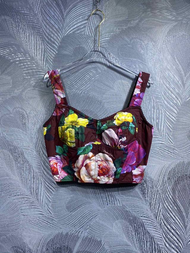 2024春季新款 Dolce&Gabbana吊带棉布印花上衣 M腰围90裙长39Cm 尺码：Smlxl