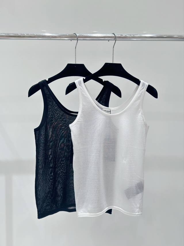 Y家 春夏新款 纯色针织背心吊带 颜色：黑色 白色 尺码：36.38.40