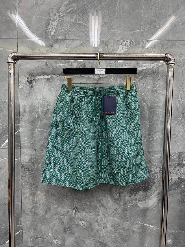 棋盘格沙滩裤 绿色 最高品质iv 24Ss新款棋盘格短裤 码数：S-Xl