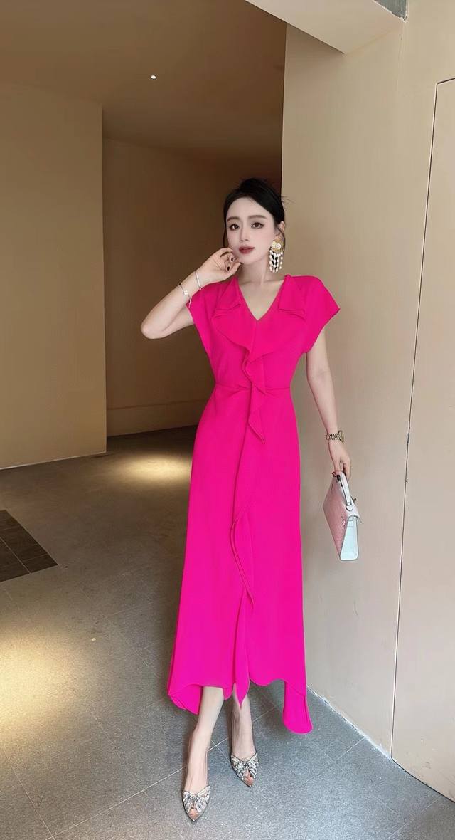 反单出连衣裙 品牌：土耳其系列 颜色：紫色 艳梅红 码数：S～Xxxl