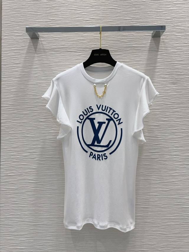 最新款上线 Louis Vuitt*On 2024夏季最新品飞翼袖t恤 上身就是满满的时髦高级精梳双层丝光棉全棉 工艺精湛 传递摩登意趣元素 Yb 定织的面料