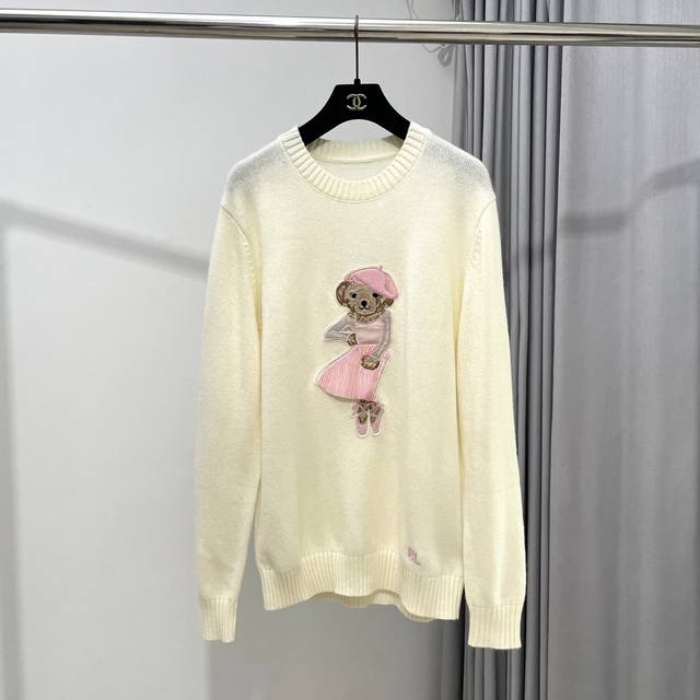 Ralph Lauren拉夫劳polo Bear羊绒毛衣时尚休闲针织衫 颜色：白色、宝兰 面料：100%羊绒 码数：S，M，L