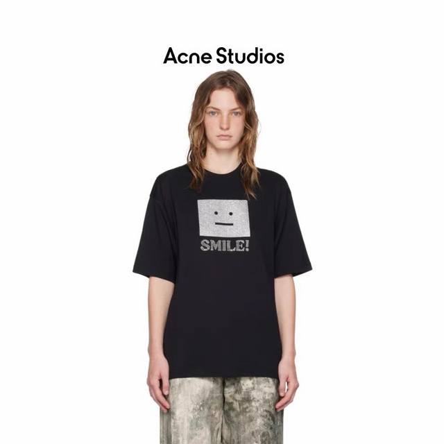 Acne 24Ss夏季新款笑脸烫钻字母图案t恤 强烈推荐热卖款！一个色xs-S-M